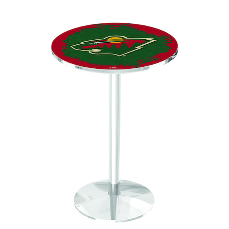 Holland Bar Stool Co 42" Chrome Minnesota Wild Pub Table L214C4228MinWld